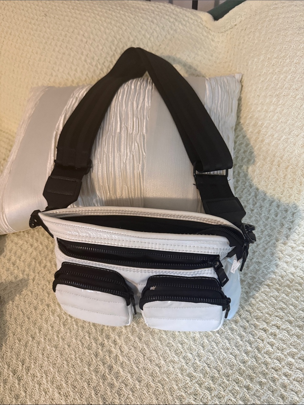 THINK ROYLN White and Black Crossbody Organizer Bag